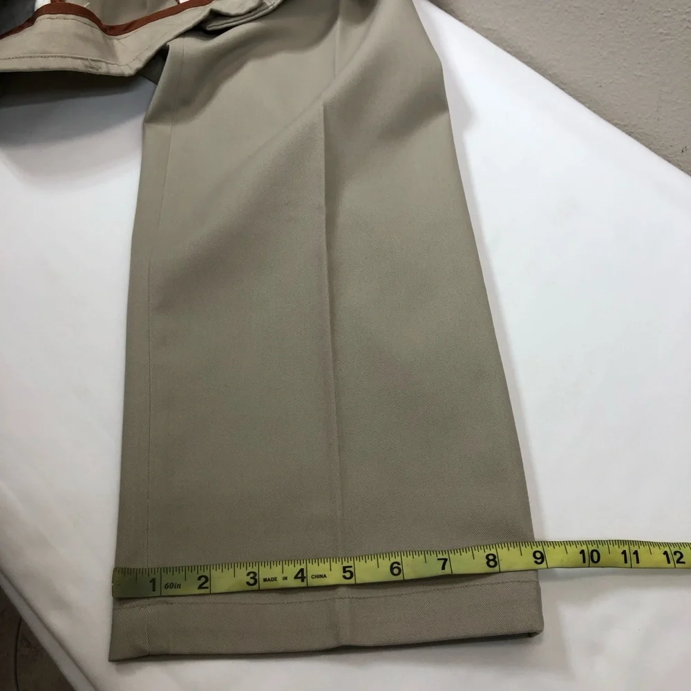 Haggar Cotton Blend Khaki No Iron Flat Front Permanent Crease‎ Pants 34 X 31